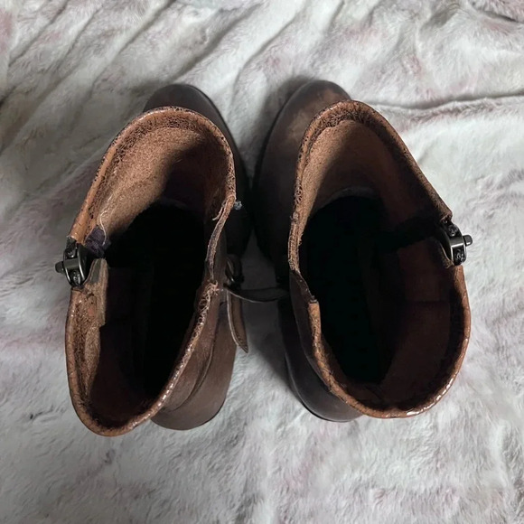 FreeBird Carlito Brown Leather Boho Western Moto Boots - Picture 12 of 16